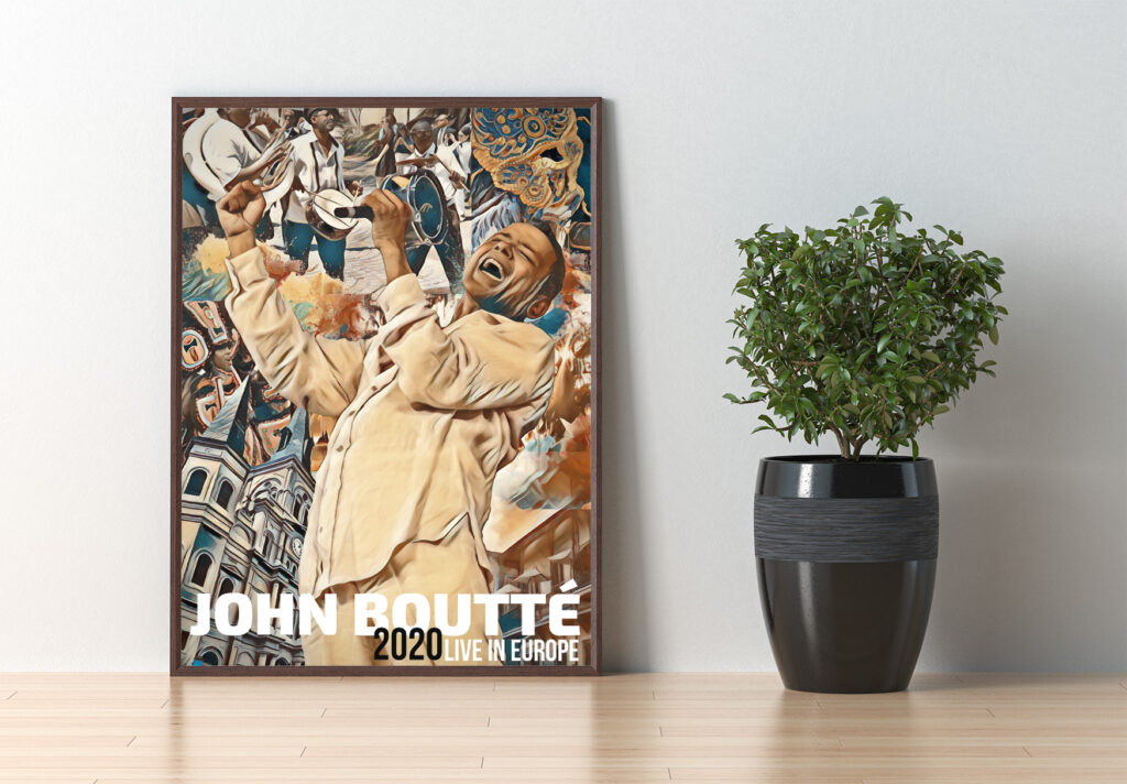 Poster Design for John Boutté 2020 European Tour - Livingroom mock up